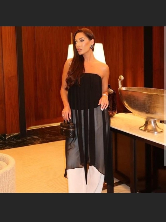 Zara Tops - Zara Black Strapless Sheer Overlay Crop Top